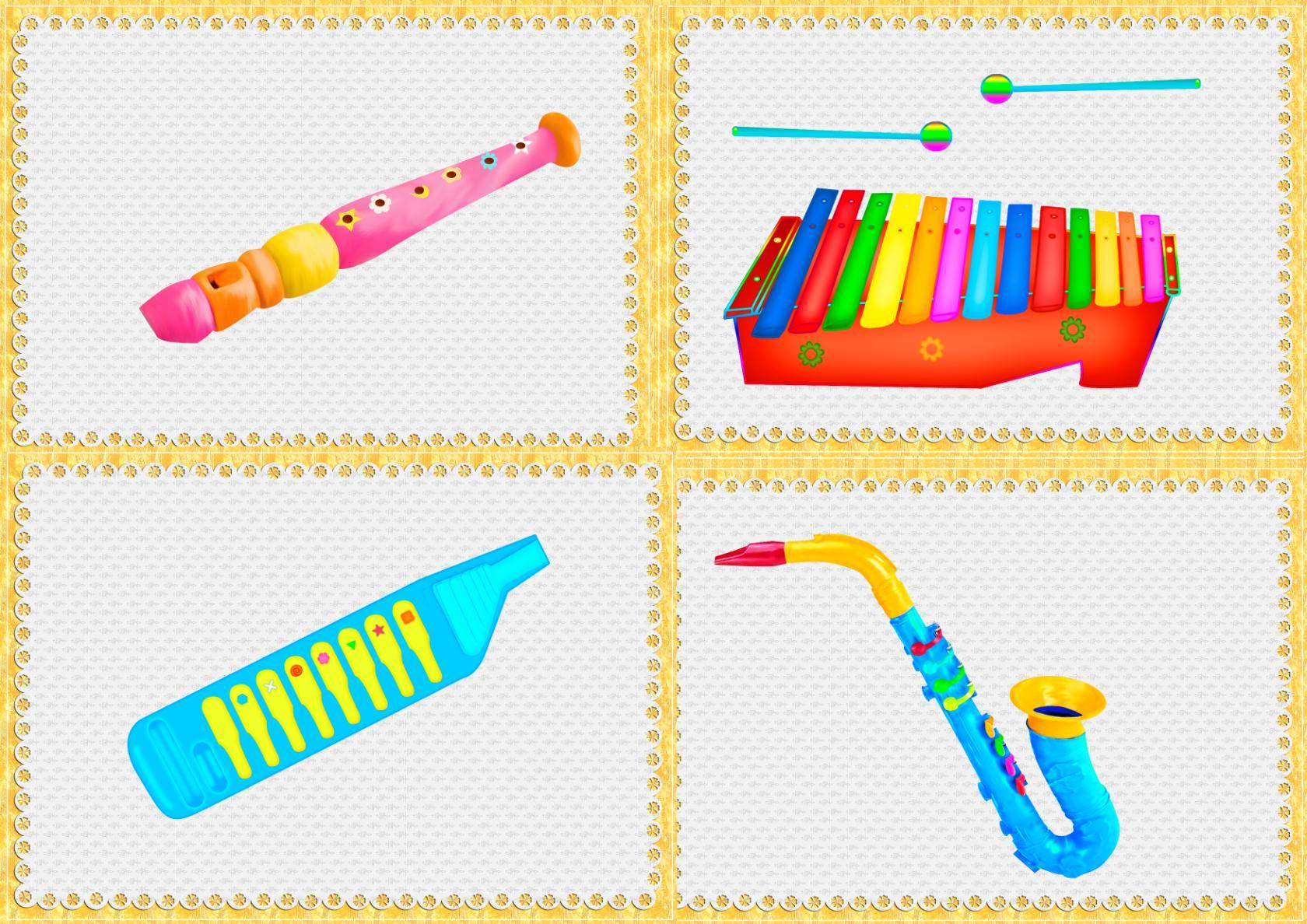 Карточки музыкальных инструментов для детского сада